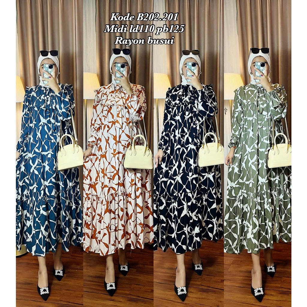 Midi Bunga Rayon Viscose Premium