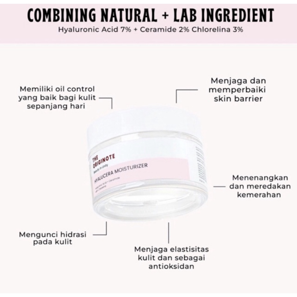 The Originote Hyalucera Moisturizer Gel 50ml Pelembab Wajah Memperbaiki Skin Barrier dan Menghidrasi Kulit with Hyaluronic Acid