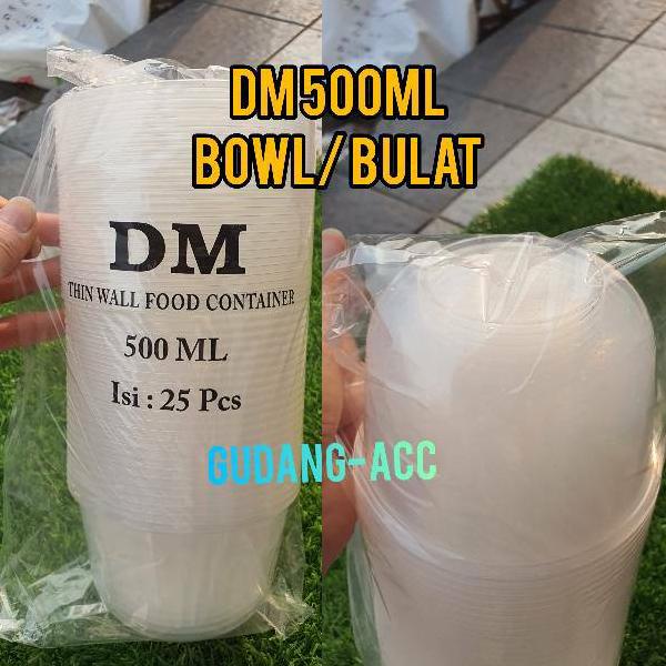 PROMO SPESIAL THINWALL DM 500ML MANGKOK BULAT PLASTIK DM500 ML BOWL BULAT PLASTIK 25 SET 3887 ㄷ