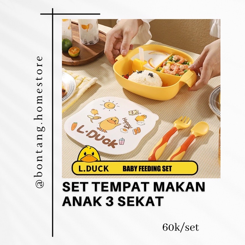 SET TEMPAT MAKAN ANAK || SET TEMPAT MAKAN BAYI LUCU FREE SENDOK GARPU STIKER SEDOTAN