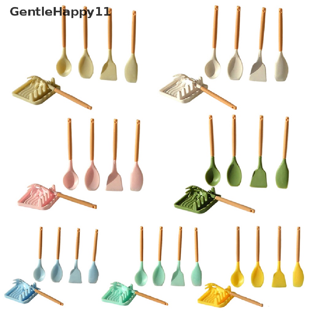 Gentlehappy 1 Set Miniatur Spatula + Sekop + Squeegee + Nampan Skala 1: 6 Untuk Dekorasi Dapur Rumah Boneka