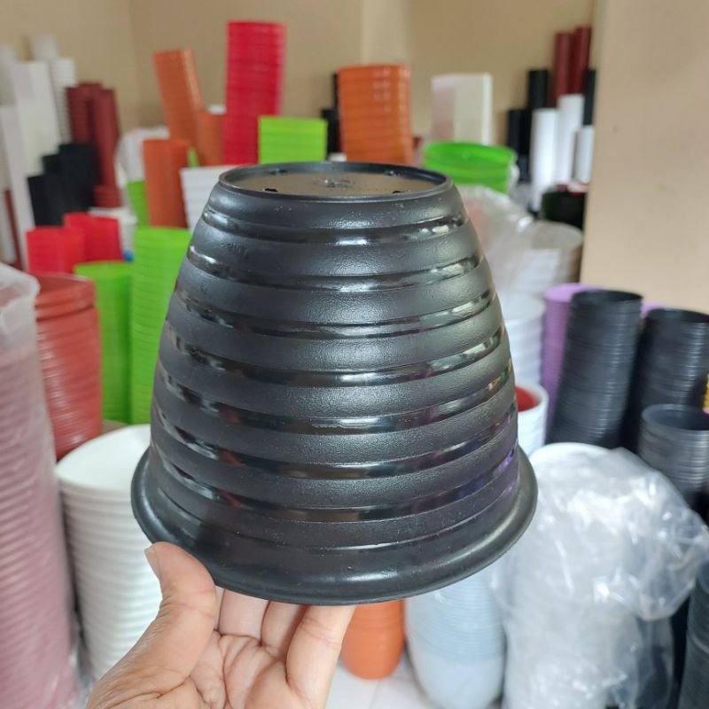 POT MADU TAWON HITAM HPP 20 (18cm): pot plastik model tawon murah bagus