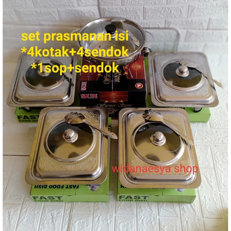 PRASMANAN SET 4kotak +mangkok sup+sendok