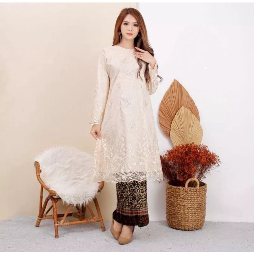 Ready Setelan Tunik Pesta Modern//Kebaya dan Rok Pilisket//Kebaya Pesta//Kebaya Tille//Kebaya Termurah//Kebaya wisuda//Pakaian wanita//kebaya