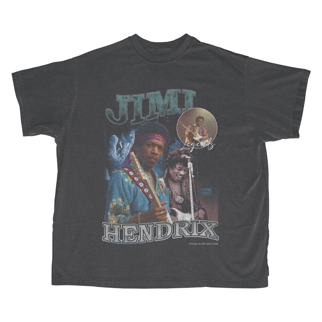 Jimi Hendrix / Kaos Jimi Hendrix Oversized Darkgrey / Vintage Tee / Band Tshirt