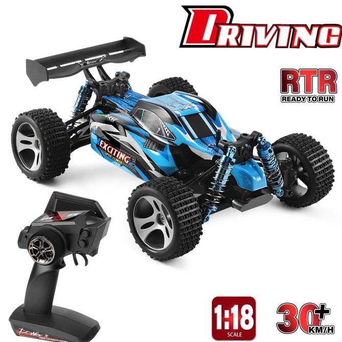 RC Car WL 184011 Mobil RC Buggy Brushed 1/18 4WD 30km/h RTR