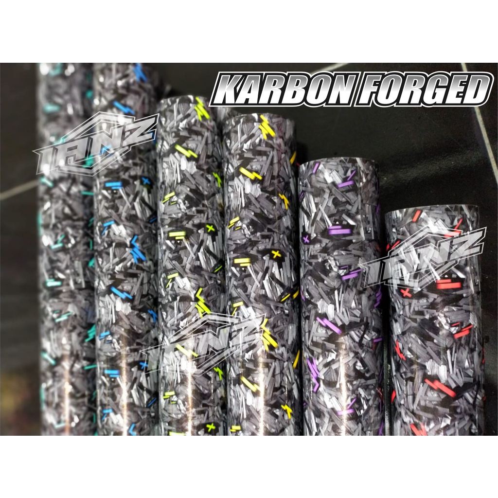 STICKER SETIKER MOTIF CARBON FORGET MERAH / SETIKER KARBON FORGET UNTUK MOTOR