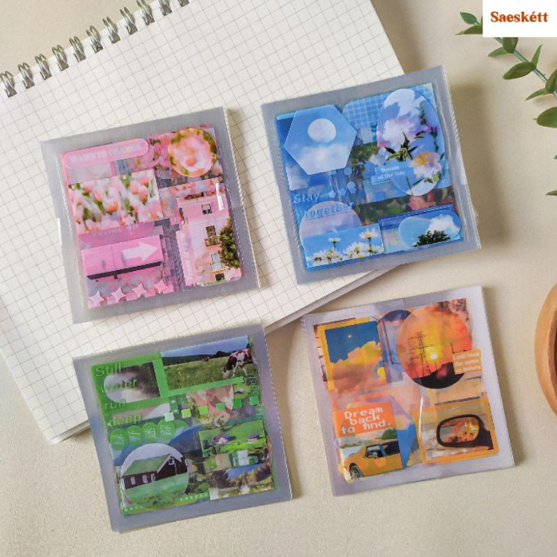 

Stiker Aneka Motif Kotak Aesthetic Transparan per Lembar