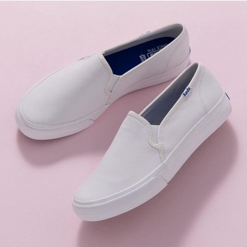keds double decker leather white