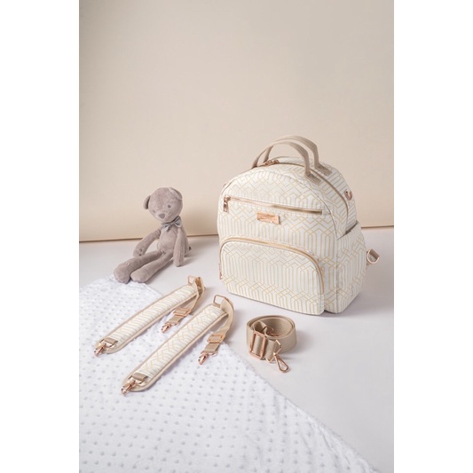 HEYLOCAL’S DIAPER BAG STRIPE WHITE