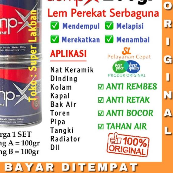 

Perekat Anti Bocor Kolam Renang Merekat Dalam Air Dempul Kapal DEMP-X - 200gram Hitam