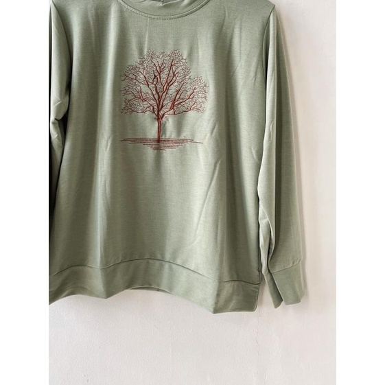 Blus kaos kekinian muslim buat cewe jumbo tree bordi