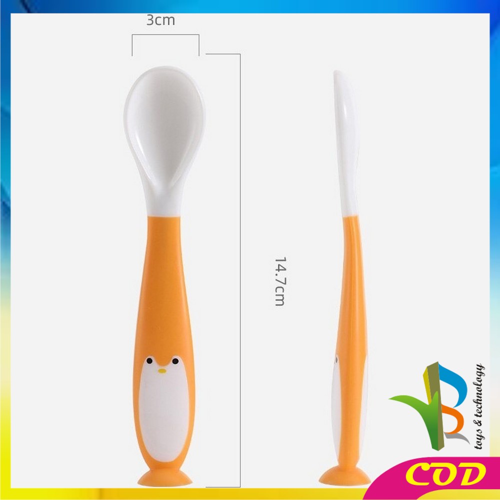 RB-C345 Sendok Garpu Makan Bayi Sensor Suhu Panas / Sendok Makan Bayi Sensor Panas / Alat Makan Set MPASI Bayi