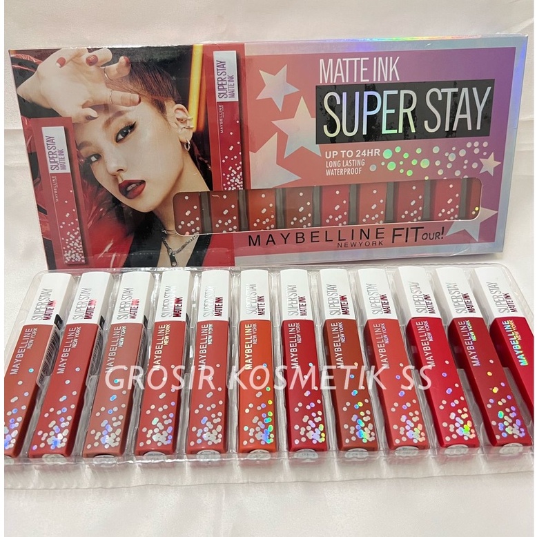 [SET ISI 12] LIPCREAM MAYBELLINE SUPERSTAY MATTE INK PAPAN / LIPCREAM MAYBELLINE BARCODE 6188XX