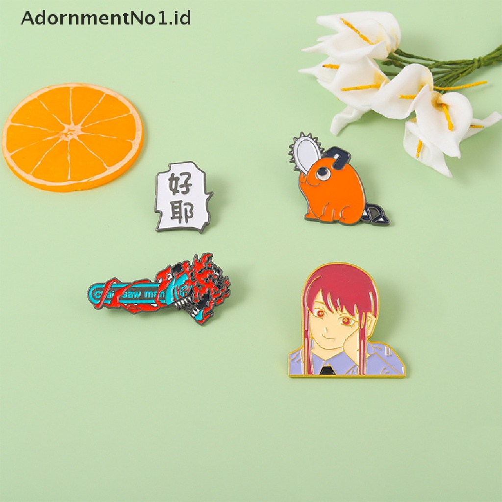 Bros Pin Enamel Desain Kartun Anime Jepang ^ AdornmentNo1 ^ Hell Maskot Makima Pochita