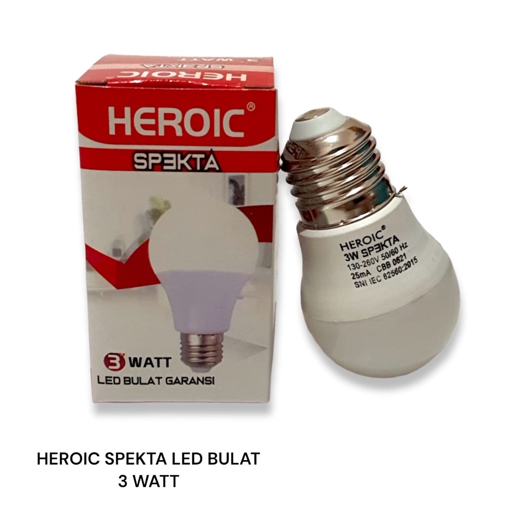 Lampu Led 3 Watt Heroic Spekta Bulb Bergaransi