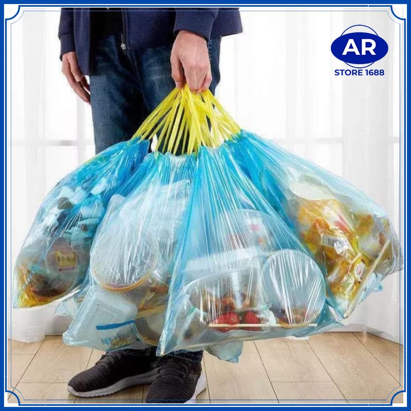 Kantong Sampah Tali isi 15 lembar 45x50cm plastik sampah gulung roll-[AR STORE 1688]