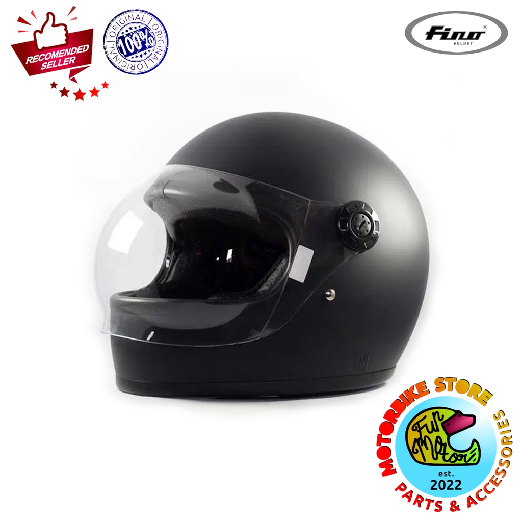 Retro Helmet Fino Helm Gringo with Bogo Visor Matte Black