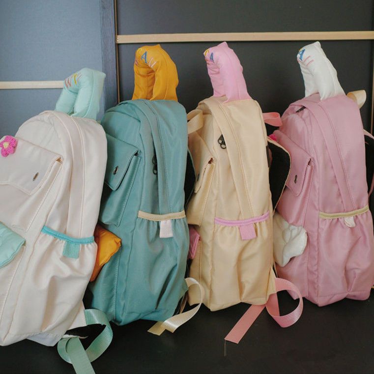 Sera Jepang Lucu Lembut Gadis Gadis Siswa Sekolahnya Wanita Versi Korea Desain Niche Warna Kontras Tas Bahu Kapasitas Besar Ransel