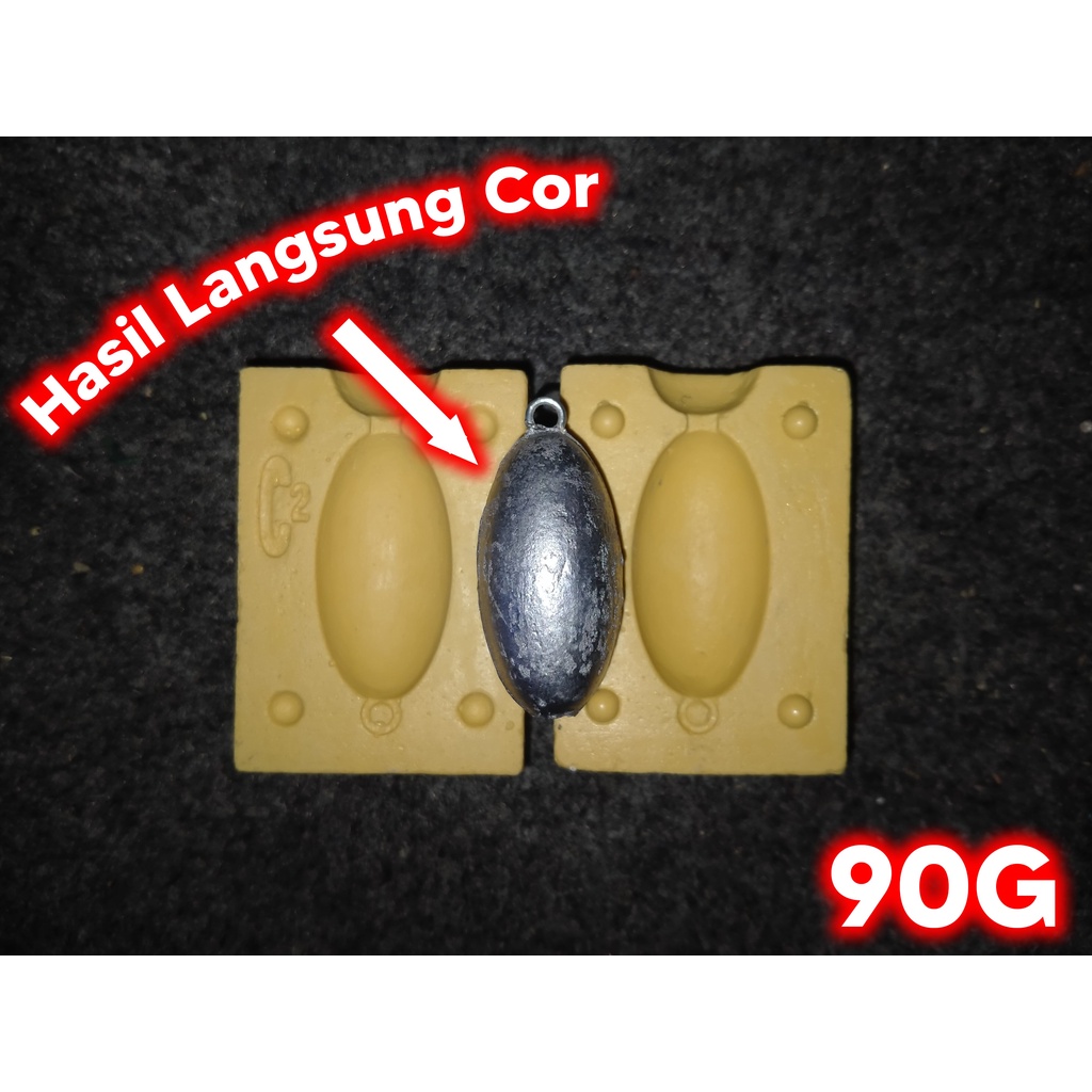 Cetakan Bandul Timah Pancing Model C2 90g