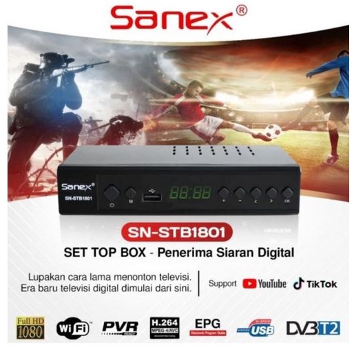 SET TOP BOX SANEX STB 1801 SANEX DVB T2 FULL HD STB DIGITAL RECEIVER