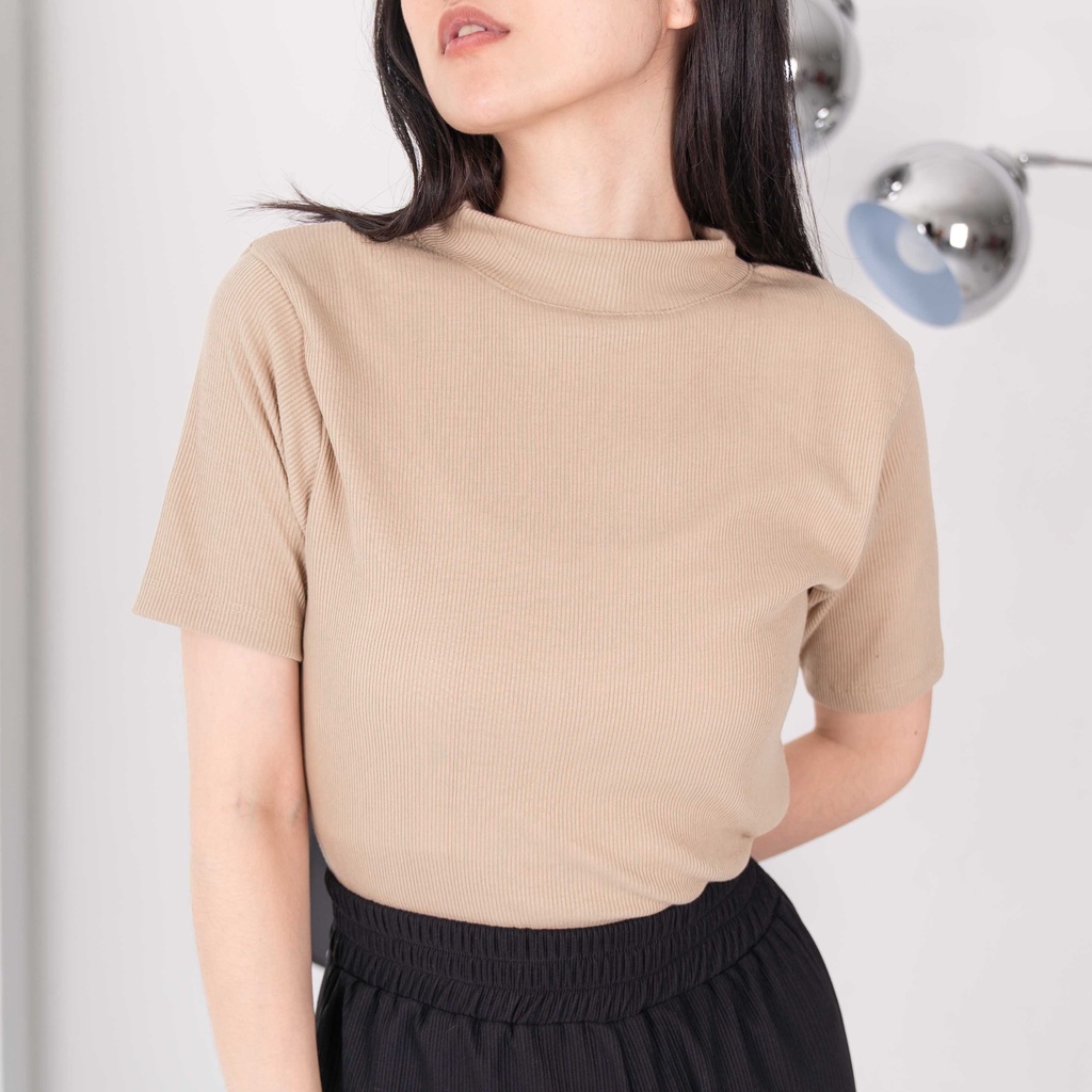 (COD) OH Fashion Turtley Blouse Rib / Atasan Wanita #2981