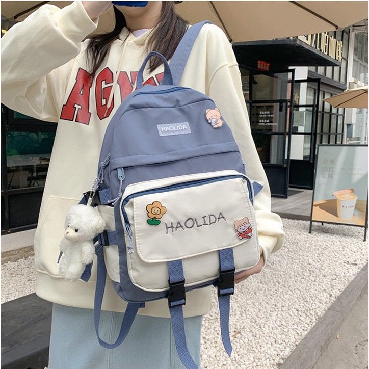 TASHAPPY EL 4481 Tas RANSEL Wanita Warna Cantik Include Gantungan Boneka import model korea supplier tas import