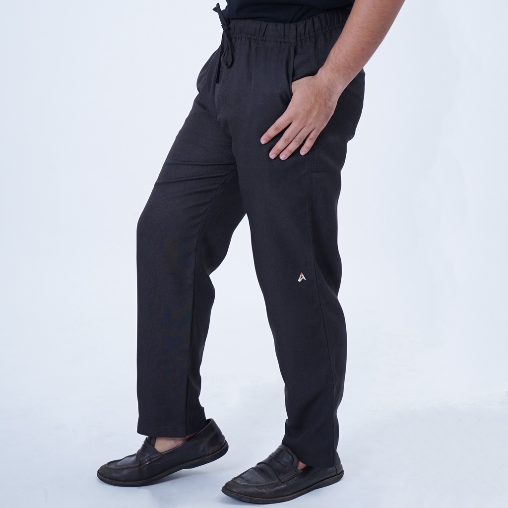 Abiyu Celana Sirwal Dewasa Pinggang Karet Hitam