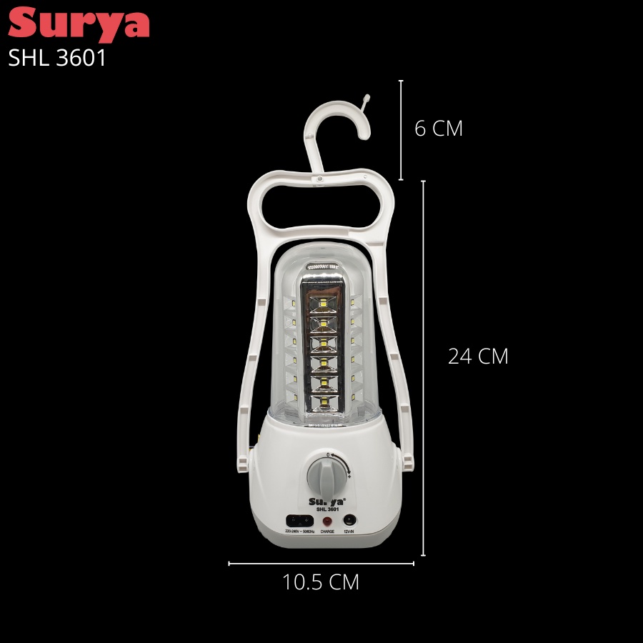 Lampu Emergency Petromak Bima Emergency SURYA SHL 3601 SMD 36 LED Lamp Light Led with Dimmer Switch Rechargeable 4 Hours