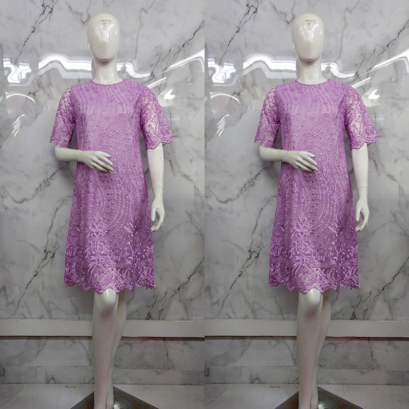 DRES/DRES TULLE/DRES TERBARU/DRES MODERN/KEBAYA DRES/PAKAIN PESTA/AJC KEBAYA