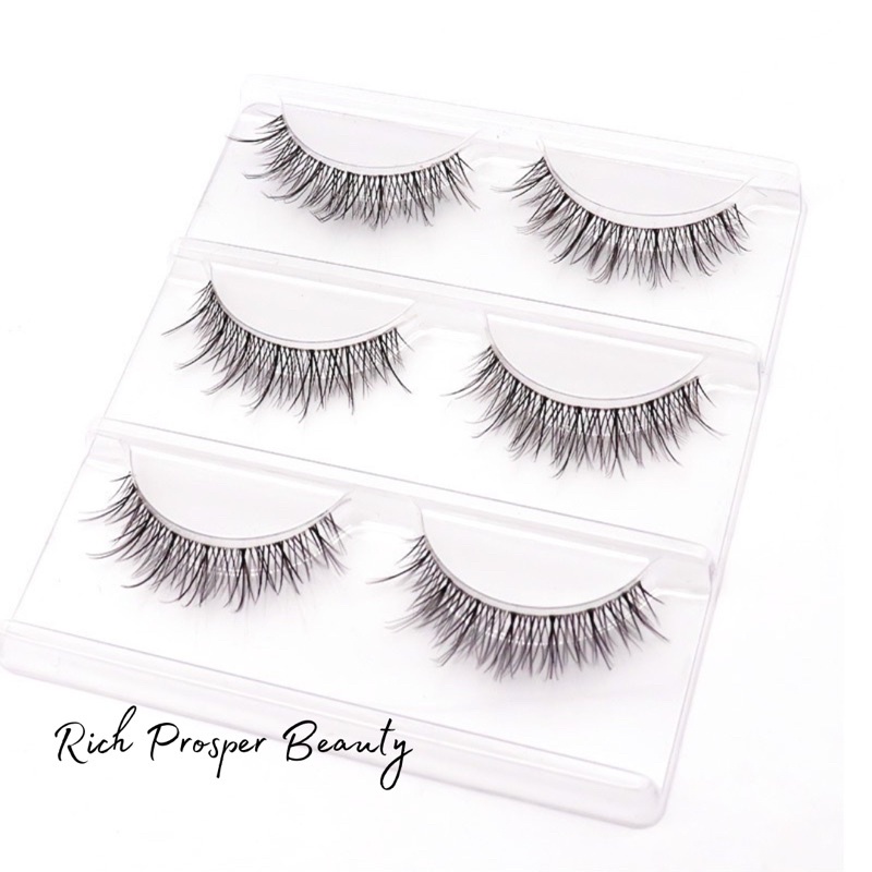 F74 FAIRY 3 PASANG JAPAN Natural False Eyelashes Thin Band Hand Made Short Lighter Eyelash Cosplay Korean Fashion Wispy Extension Makeup Tools