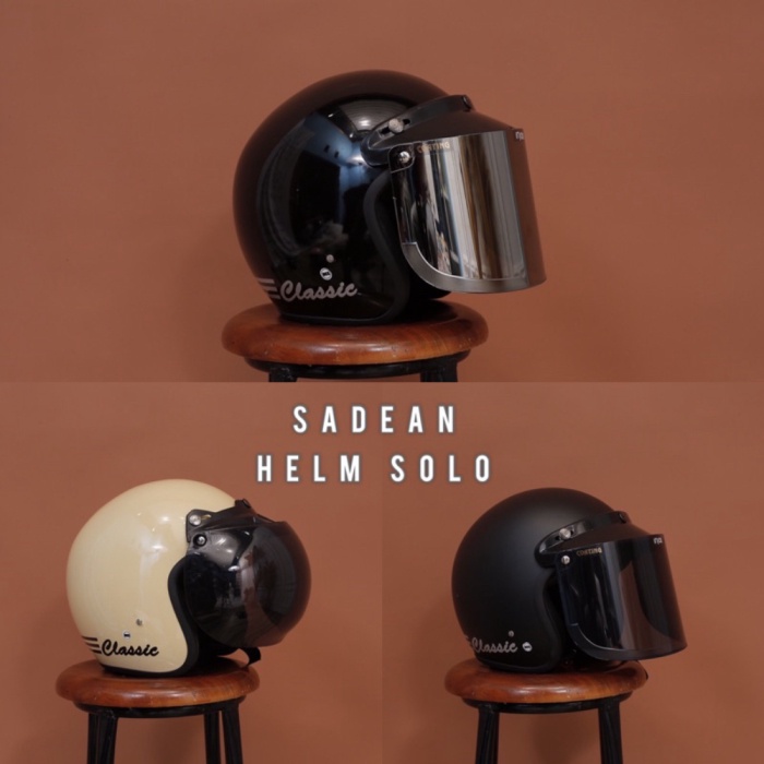 Promo PROMO HELM BOGO CLASSIC GARIS 3 HELM RETRO DEWASA Terlaris