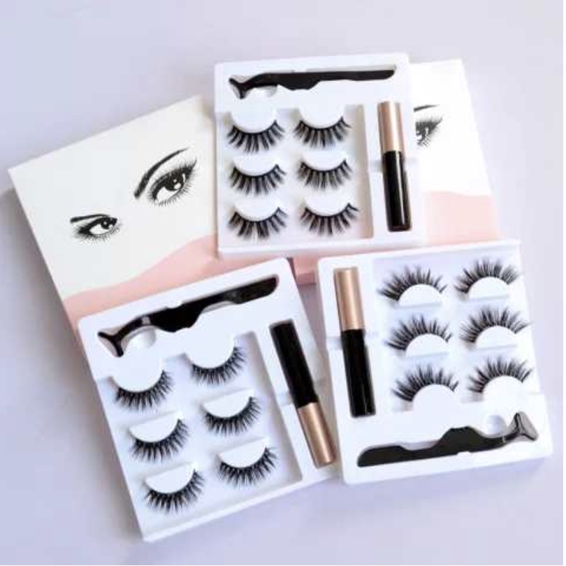 1 Set Magnetic Eyelash Bulu Mata Palsu 3 Pasang + Eyeliner Magnet + Tweezer XX084