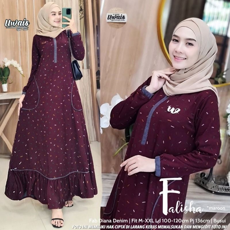 Gamis Diana Denim Premium Falisha Maxy by Mumu Fashion Solo