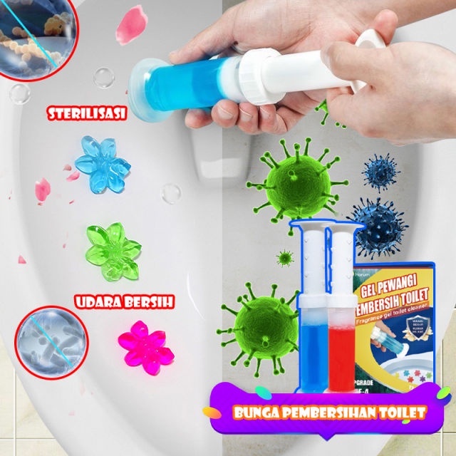 Toilet Cleaner Gel / Pengharum Toilet Gel Motif Bunga Anti Bau