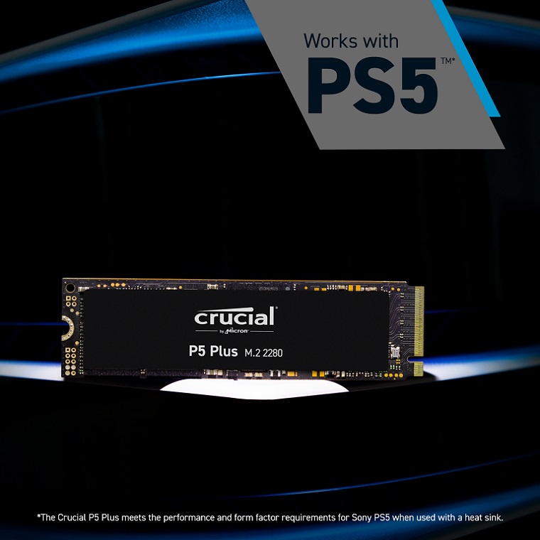 Crucial P5 Plus SSD Gaming NVMe PCIe 4.0 M.2 2280SS 1 TB - CT1000P5PSSD8 - Black