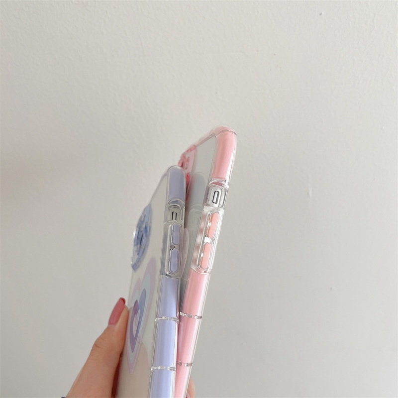 Bersinar Pada Malam Hari Bercahaya Soft Case untuk IPhone 14 Plus Xr Xs Max Ip Apple IPhone 11 12 13 14 Pro Max Wanita Lucu INS Cover Ungu Pink Lovely