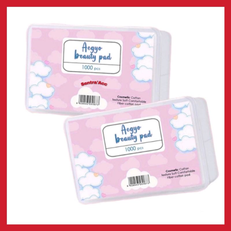 Aegyo Beauty Cotton Pads +Box Kapas Wajah Tipis 1000pcs / Facial Cotton Pad  Kapas Muka