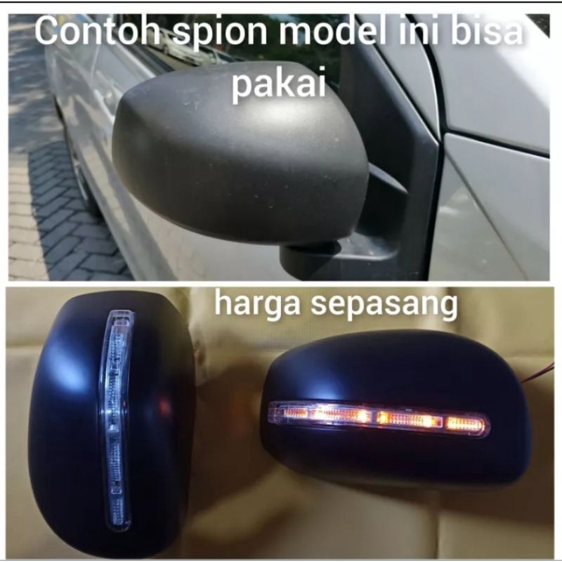 Cover Spion Mirror Cover AYLA TYPE M dan type D Sigra type X Hitam dan chrome lampu