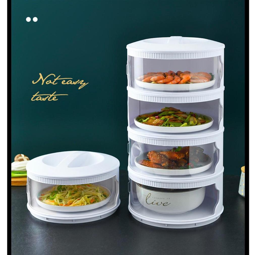 Terlaku. Multi-layer Rak plastik penyimpanan tempat makanan penutup sayuran tudung saji susun Food C