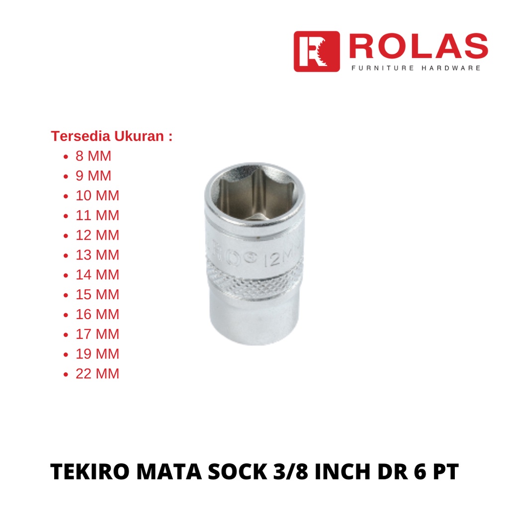 TEKIRO 3/8 INCH KUNCI SOCK DR 6 PT – 16 MM / MATA SOCK TEKIRO 3/8 ANAK SOCK / JUAL TEKIRO MATA SOCK 