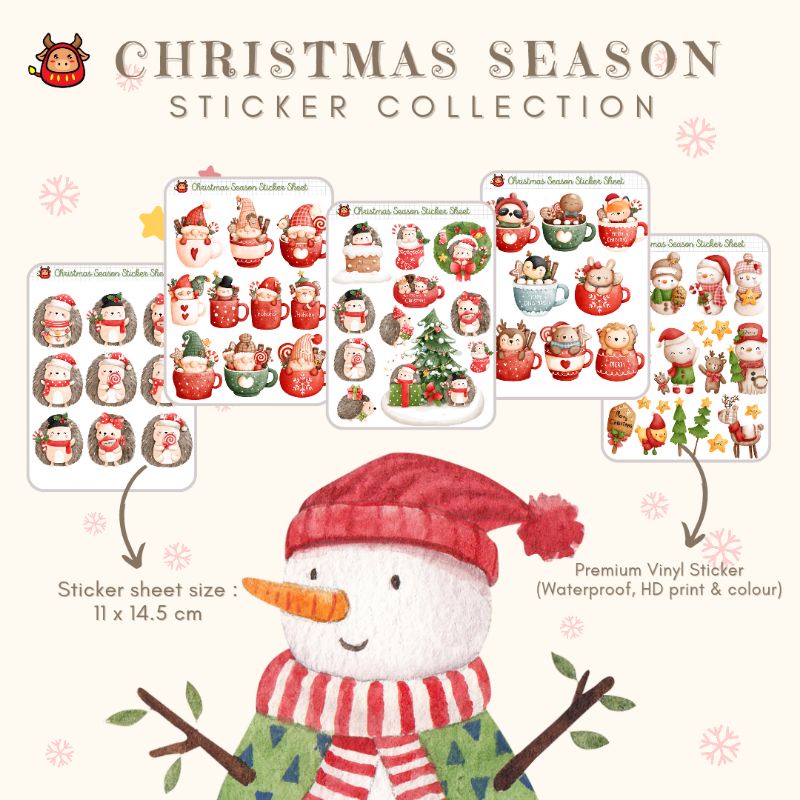 Sticker Natal Christmas waterproof premium high quality DECO DIY scrapbook stiker natal tempelan hiasan natal