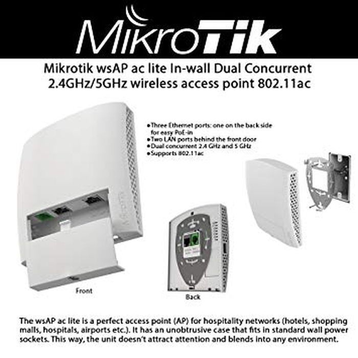 Mikrotik RBwsAP-5Hac2nD Wall Access Point WsAP Ac Lite