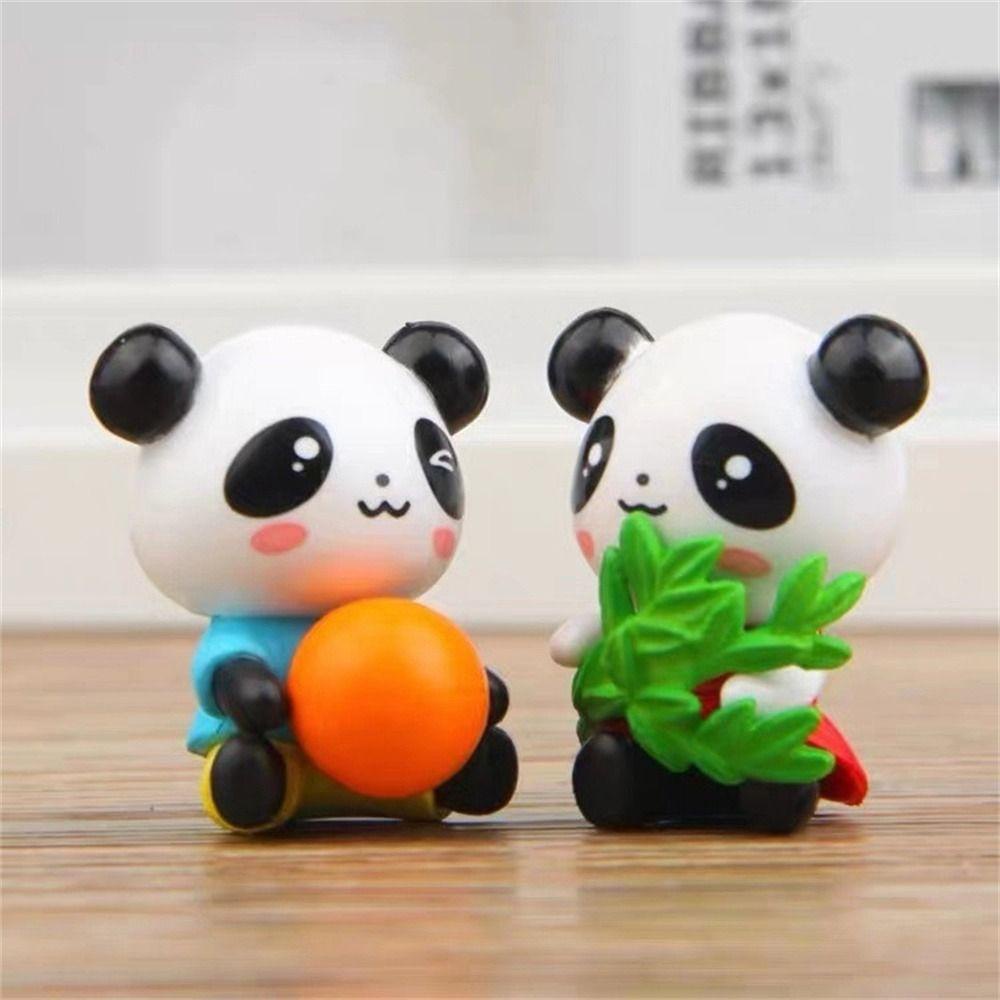 Mxbeauty Ornamen Lanskap Mikro Kartun Pot Pemandangan Taman DIY Aksesoris Dekorasi Rumah Patung Miniatur Buah Model Panda