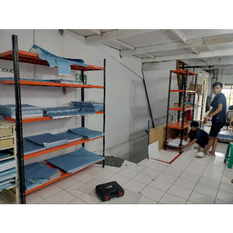 Rak besi siku lubang Uk.60x150x100 2 Susun