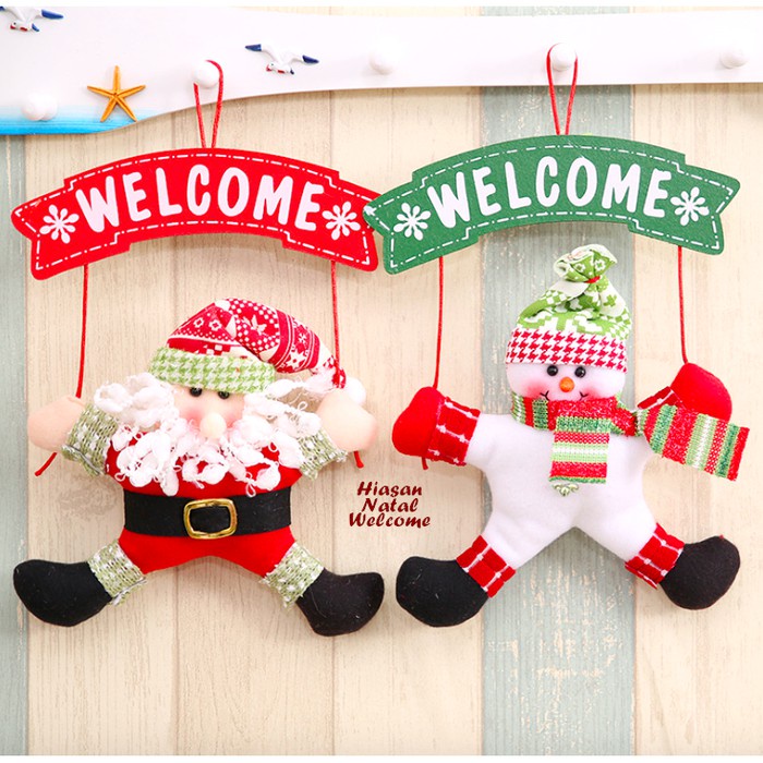 Hiasan Natal Gantungan Pintu WELCOME Decoration