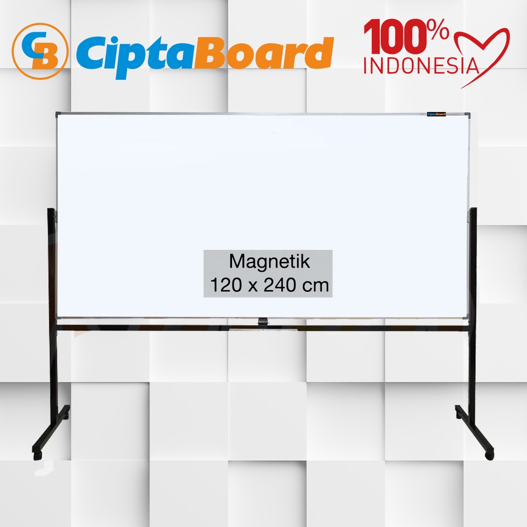 

Papan Tulis / Whiteboard / Standing / Magnet / Single Face / Cipta / 120 x 240 cm