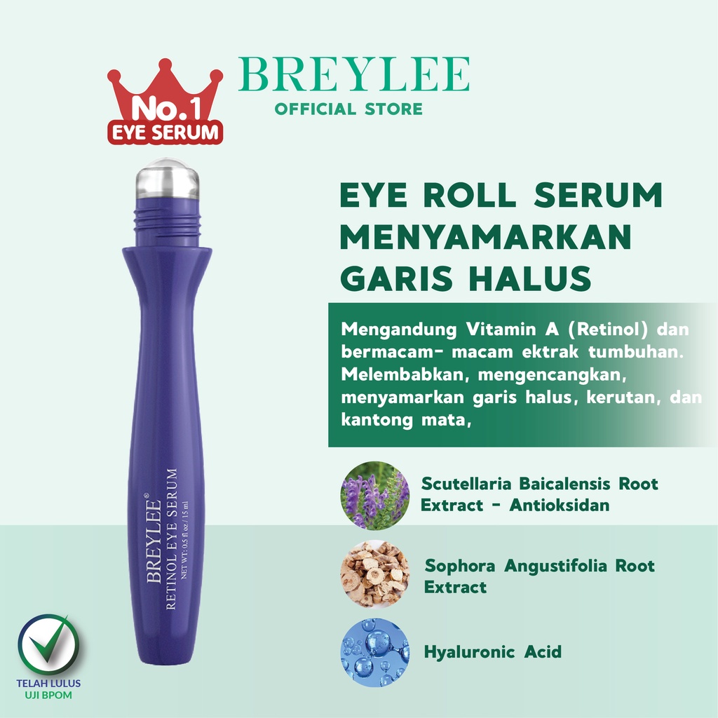 Penghilang Mata Panda BREYLEE VITAMIN C | RETINOL | HYALURONIC ACID EYE SERUM - BREYLEE Eye Serum (15ml)