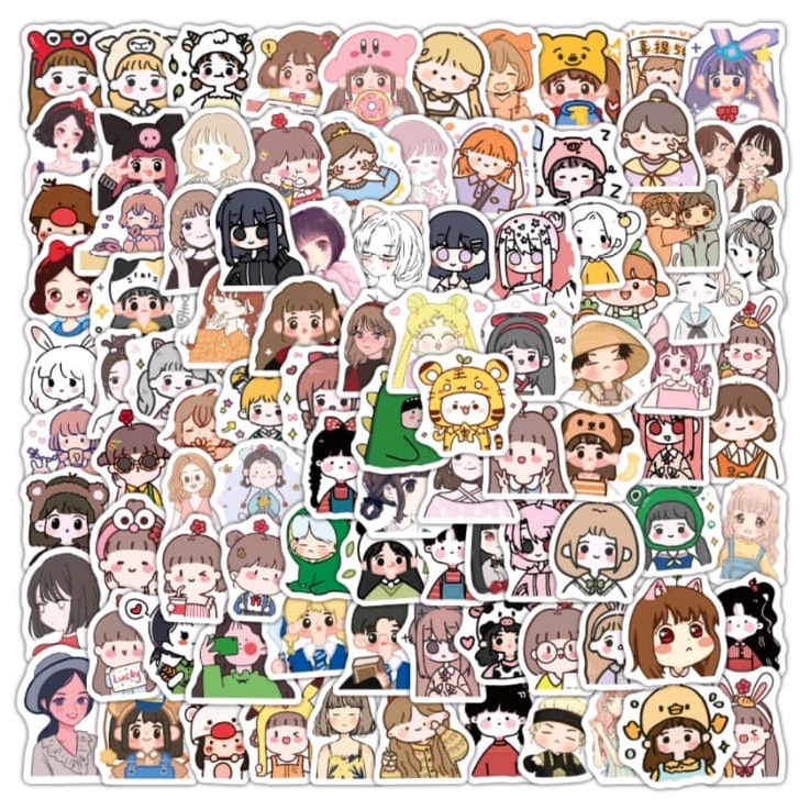 

Stiker Lovely Bear dan Girls 10pcs Random