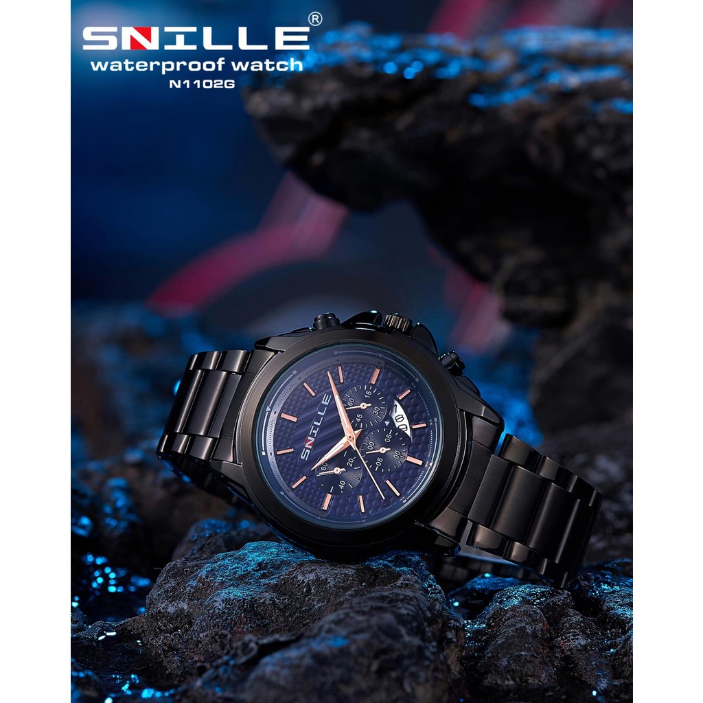 Snille Jam Tangan Rantai Pria Wanita Unisex Original Asli Anti Air Waterproof 1102G